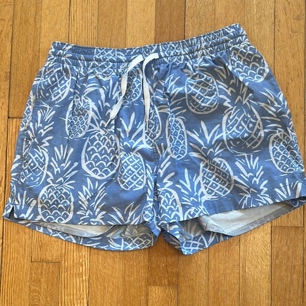 Chubbies Blue Pineapple Print Shorts large 4 inch inseam